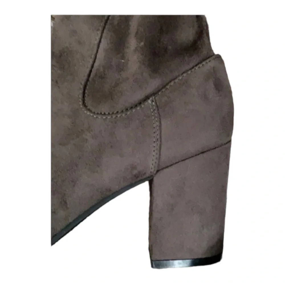 Treasure & Bond Over the Knee Faux Suede Brown Boots 3” Covered Heel 11